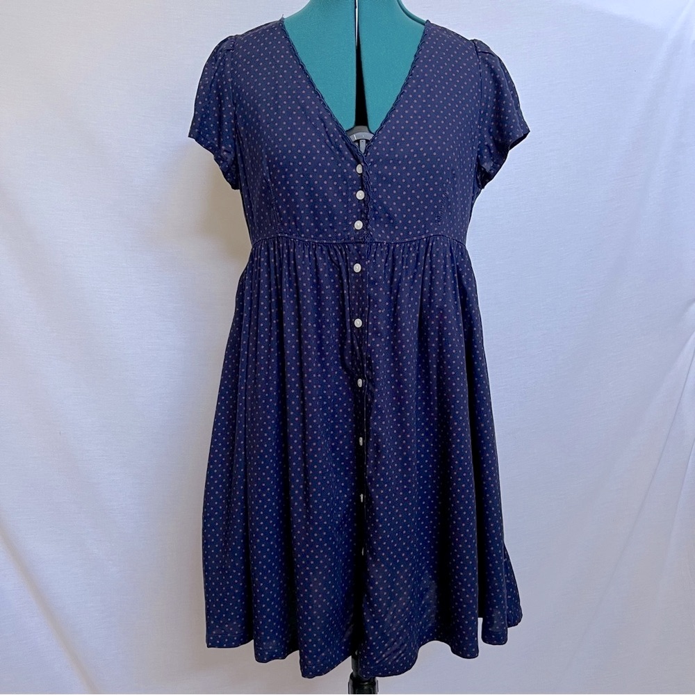 Denim & Supply Ralph Lauren Blue & Maroon Mini Stars V-Neck Dress